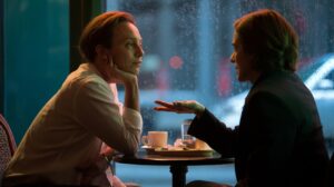 Illustration of a person gently tilting their head while listening, signalling harmless curiosity in conversation